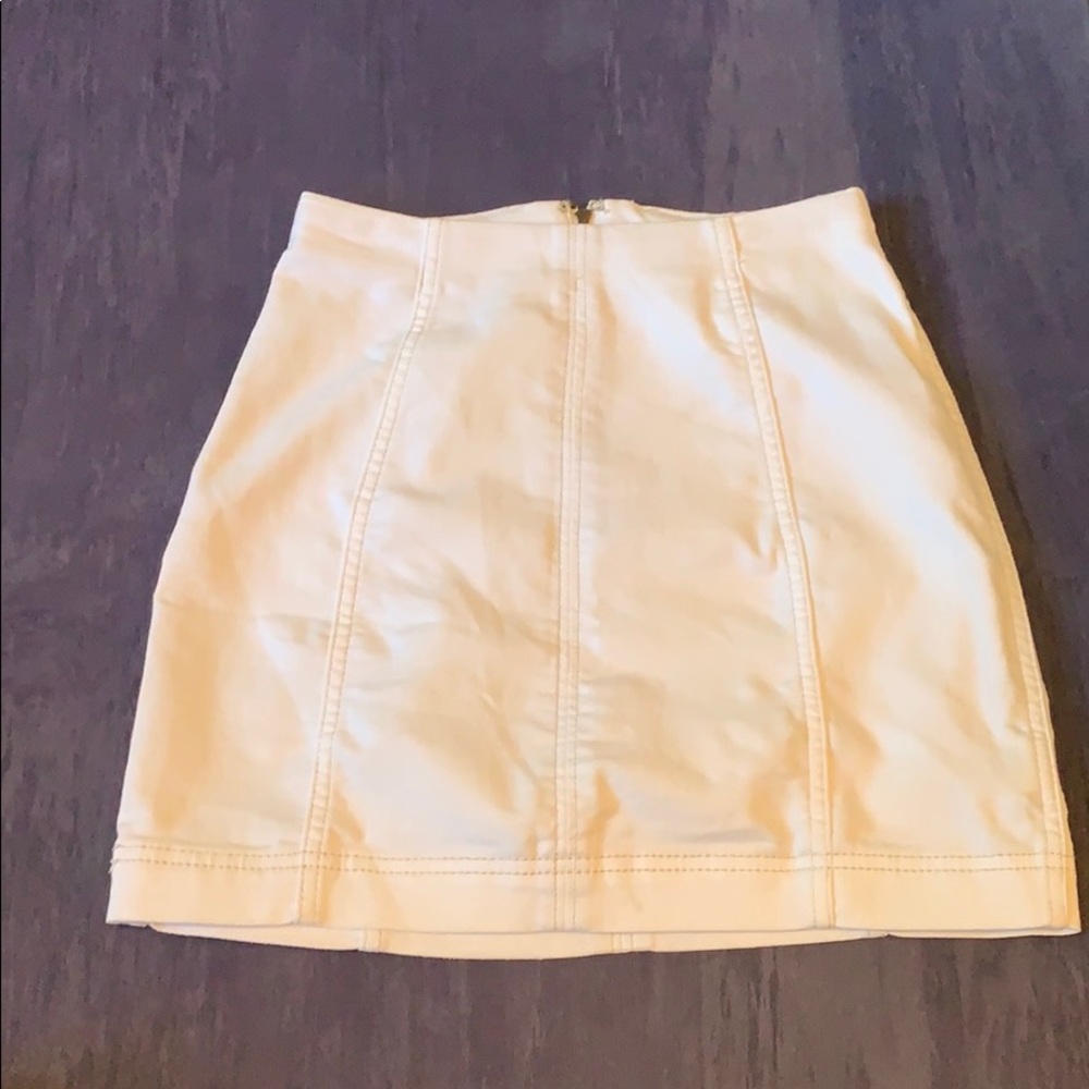 Free People white denim skirt